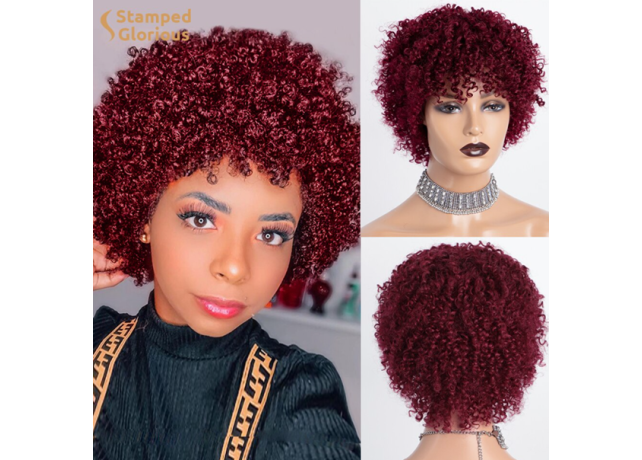 Peruca din par natural burgundy cret
